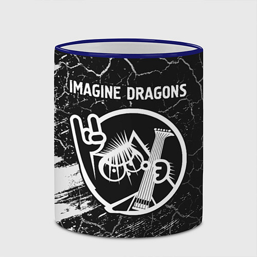 Кружка цветная Imagine Dragons - КОТ - Краски / 3D-Синий кант – фото 2