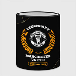 Кружка 3D Лого Manchester United и надпись Legendary Footbal, цвет: 3D-черный кант — фото 2