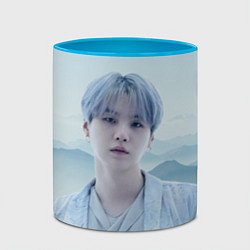 Кружка 3D MIN YOONGI BTS YET TO COME, цвет: 3D-белый + небесно-голубой — фото 2