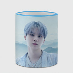 Кружка 3D MIN YOONGI BTS YET TO COME, цвет: 3D-небесно-голубой кант — фото 2