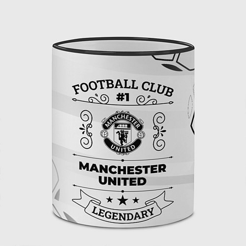 Кружка цветная Manchester United Football Club Number 1 Legendary / 3D-Черный кант – фото 2