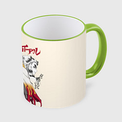 Кружка 3D КЛИНОК, РАССЕКАЮЩИЙ ДЕМОНОВ РЕНГОКУ, цвет: 3D-светло-зеленый кант