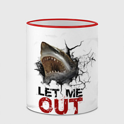 Кружка 3D Акула Let me out - пасть акулы, цвет: 3D-красный кант — фото 2