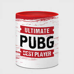 Кружка 3D PUBG: красные таблички Best Player и Ultimate, цвет: 3D-белый + красный — фото 2