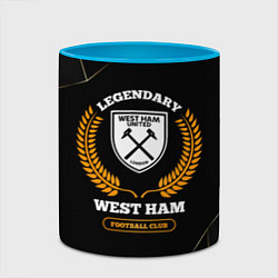 Кружка 3D Лого West Ham и надпись Legendary Football Club на, цвет: 3D-белый + небесно-голубой — фото 2