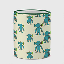 Кружка 3D Милые зеленые человечки, цвет: 3D-зеленый кант — фото 2