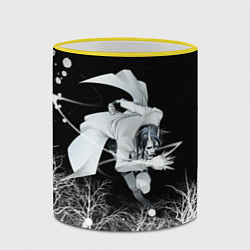 Кружка 3D Белый Неон над лесом White Neon, цвет: 3D-желтый кант — фото 2