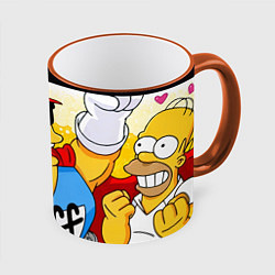 Кружка 3D Simpsons - duffman, цвет: 3D-оранжевый кант