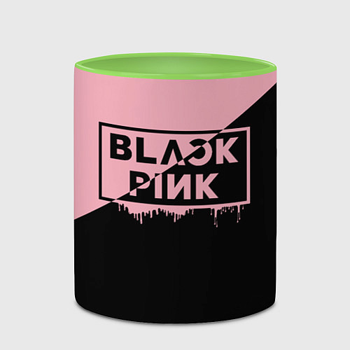Кружка цветная BLACKPINK BIG LOGO / 3D-Белый + светло-зеленый – фото 2