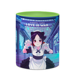 Кружка 3D Кагуя Синомия Love is war, цвет: 3D-белый + светло-зеленый — фото 2