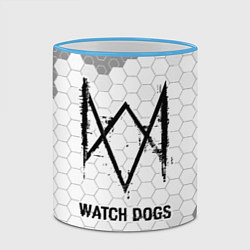 Кружка 3D Watch Dogs Glitch на темном фоне FS, цвет: 3D-небесно-голубой кант — фото 2