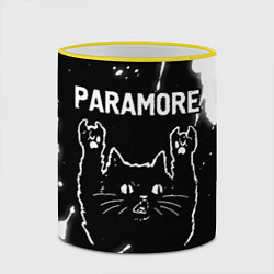 Кружка 3D Группа Paramore и Рок Кот, цвет: 3D-желтый кант — фото 2