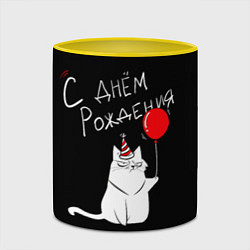 Кружка 3D Birtday from sincere cat, цвет: 3D-белый + желтый — фото 2