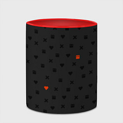 Кружка 3D Love Death and Robots black pattern, цвет: 3D-белый + красный — фото 2
