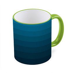 Кружка 3D Blue stripes gradient, цвет: 3D-светло-зеленый кант