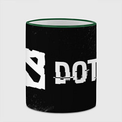 Кружка 3D Dota Glitch на темном фоне, цвет: 3D-зеленый кант — фото 2