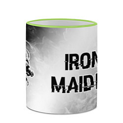 Кружка 3D Iron Maiden Glitch на светлом фоне, цвет: 3D-светло-зеленый кант — фото 2