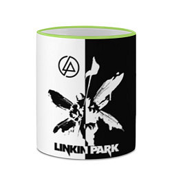 Кружка 3D Linkin Park логотип черно-белый, цвет: 3D-светло-зеленый кант — фото 2
