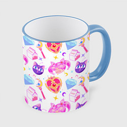 Кружка 3D Сейлор Мун Sailor Moon, цвет: 3D-небесно-голубой кант