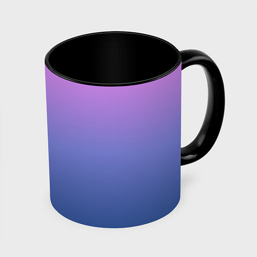 Кружка цветная PINK-BLUE GRADIENT ГРАДИЕНТ / 3D-Белый + черный – фото 1
