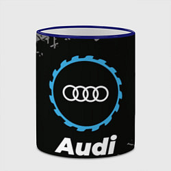 Кружка 3D Audi в стиле Top Gear со следами шин на фоне, цвет: 3D-синий кант — фото 2