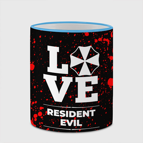 Кружка цветная Resident Evil Love Классика / 3D-Небесно-голубой кант – фото 2