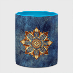 Кружка 3D Мандала-цветок, цвет: 3D-белый + небесно-голубой — фото 2