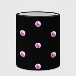 Кружка 3D Розовые шары-бусинки на черном фоне, цвет: 3D-черный кант — фото 2