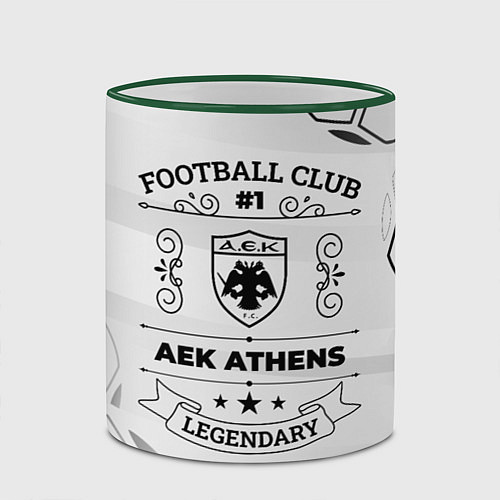 Кружка цветная AEK Athens Football Club Number 1 Legendary / 3D-Зеленый кант – фото 2