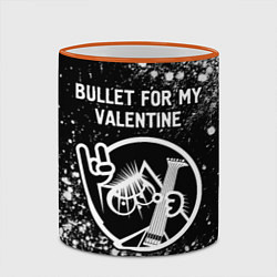 Кружка 3D Bullet For My Valentine - КОТ - Арт, цвет: 3D-оранжевый кант — фото 2