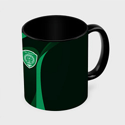 Кружка 3D Футбольный клуб АХМАТ ЧЕЧНЯ, цвет: 3D-белый + черный