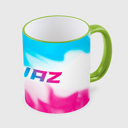 Кружка 3D UAZ Neon Gradient, цвет: 3D-светло-зеленый кант