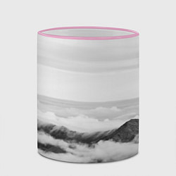 Кружка 3D Горы и туман, цвет: 3D-розовый кант — фото 2