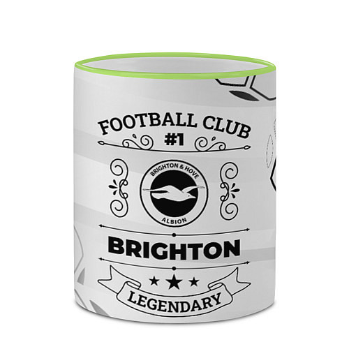Кружка цветная Brighton Football Club Number 1 Legendary / 3D-Светло-зеленый кант – фото 2