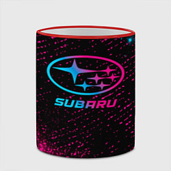 Кружка 3D Subaru Neon Gradient FS, цвет: 3D-красный кант — фото 2