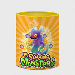 Кружка 3D My Singing Monsters Вужас, цвет: 3D-белый + желтый — фото 2