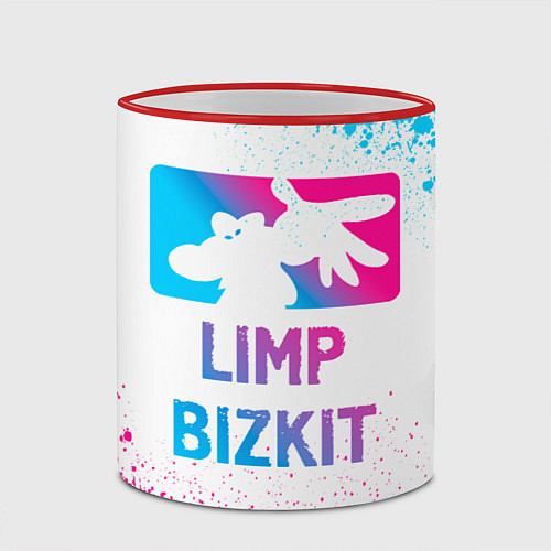Кружка цветная Limp Bizkit Neon Gradient / 3D-Красный кант – фото 2