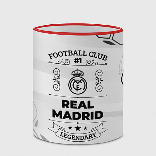 Кружка цветная Real Madrid Football Club Number 1 Legendary / 3D-Красный кант – фото 2