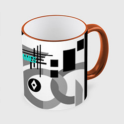 Кружка цветная SPORT GAMES черно-белый абстрактный узор