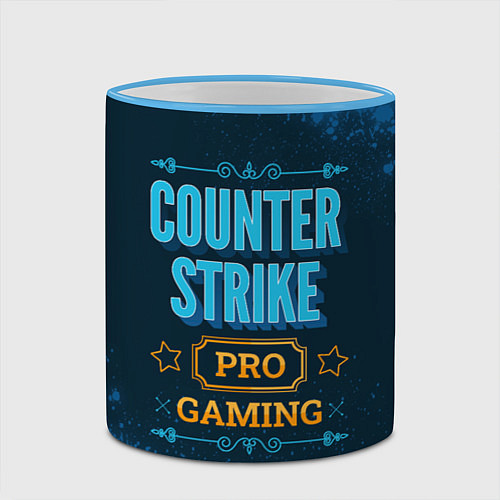 Кружка цветная Игра Counter Strike: PRO Gaming / 3D-Небесно-голубой кант – фото 2