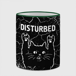 Кружка 3D Группа Disturbed и Рок Кот, цвет: 3D-зеленый кант — фото 2