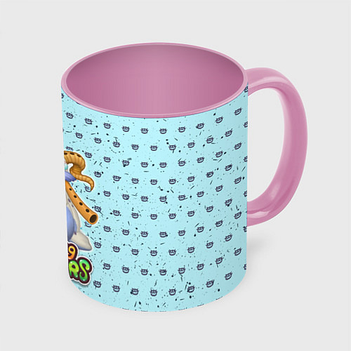 Кружка цветная My Singing Monsters - Гуджуб / 3D-Белый + розовый – фото 1
