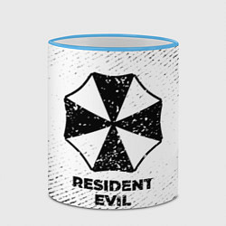 Кружка 3D Resident Evil с потертостями на светлом фоне, цвет: 3D-небесно-голубой кант — фото 2