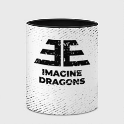 Кружка 3D Imagine Dragons с потертостями на светлом фоне, цвет: 3D-белый + черный — фото 2