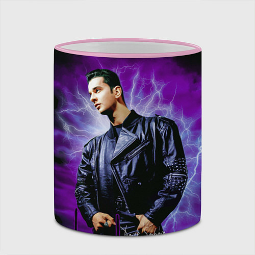 Кружка цветная Depeche Mode - Dave Gahan / 3D-Розовый кант – фото 2