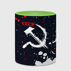 Кружка 3D СОВЕТСКИЙ СОЮЗ - СЕРП И МОЛОТ - КРАСКА, цвет: 3D-белый + светло-зеленый — фото 2