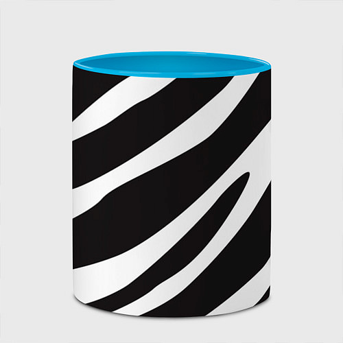 Кружка цветная Анималистичный рисунок зебра / 3D-Белый + небесно-голубой – фото 2