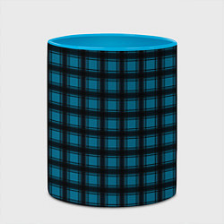 Кружка 3D Black and blue plaid, цвет: 3D-белый + небесно-голубой — фото 2