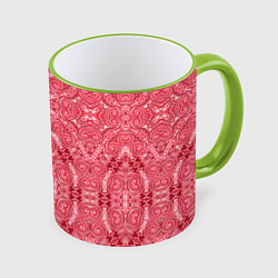 Кружка 3D Red ornament Arabic, цвет: 3D-светло-зеленый кант