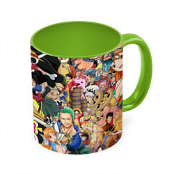 Кружка 3D One Pieceгерои, цвет: 3D-белый + светло-зеленый